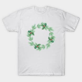 Watercolor christmas wreath T-Shirt